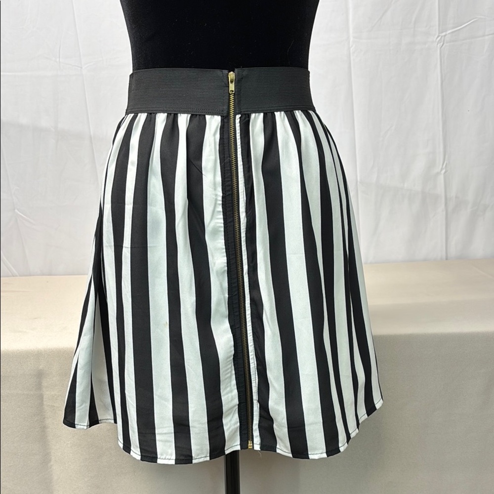 🎃Twisted Angels Striped Front Zip Skirt sz L